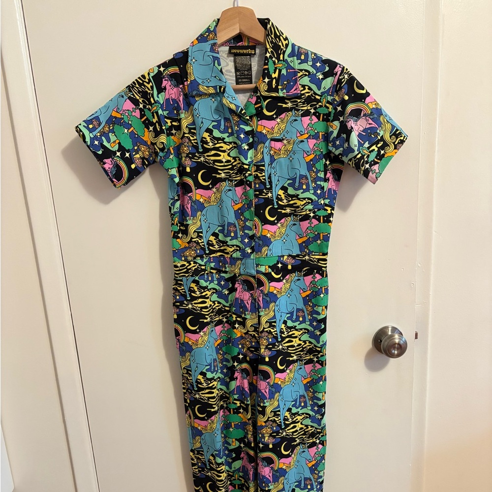 Nooworks Multicolor Unicorn Forest Jumpsuit